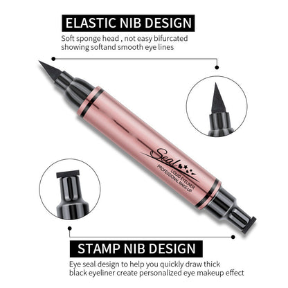 Double-headed Seal Waterproof And Oil-proof Not Easy To Smudge Non-fading Liquid Eyeliner