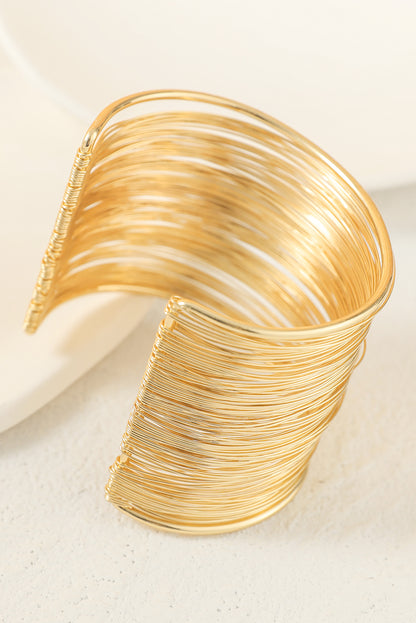 Gold Open Wire Bangle Bracelet