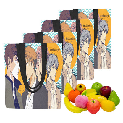 Canvas Tote Bag (Model1657) (Set of 4) Anime, Nostalgia, Guy Crush, Boys, Emotions, Friendship, Handsome (Designed by Dunbi)