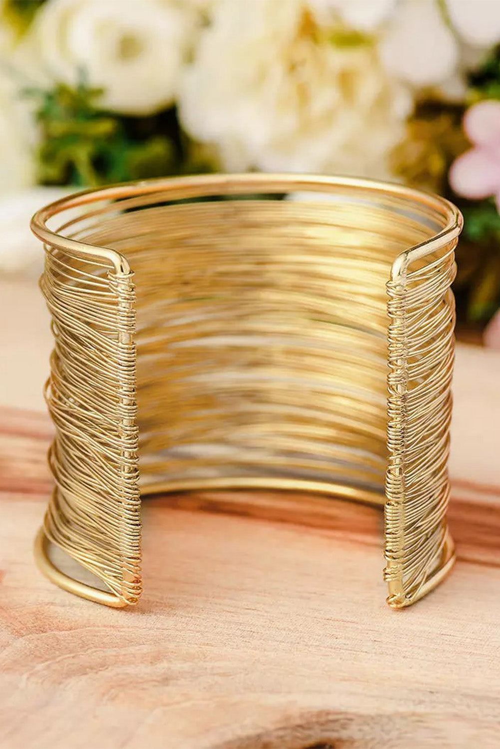 Gold Open Wire Bangle Bracelet