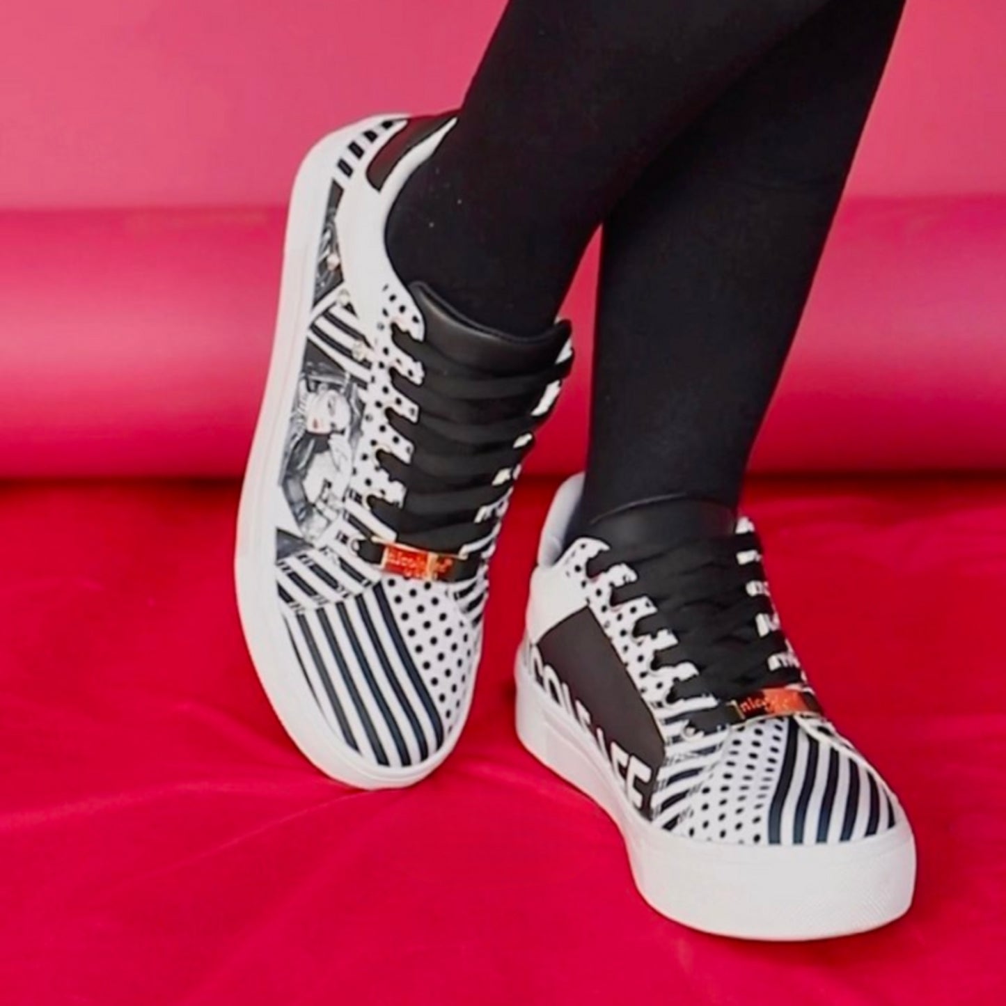 Nicole Lee USA Printed Vegan Leather Lace Up Sneaker