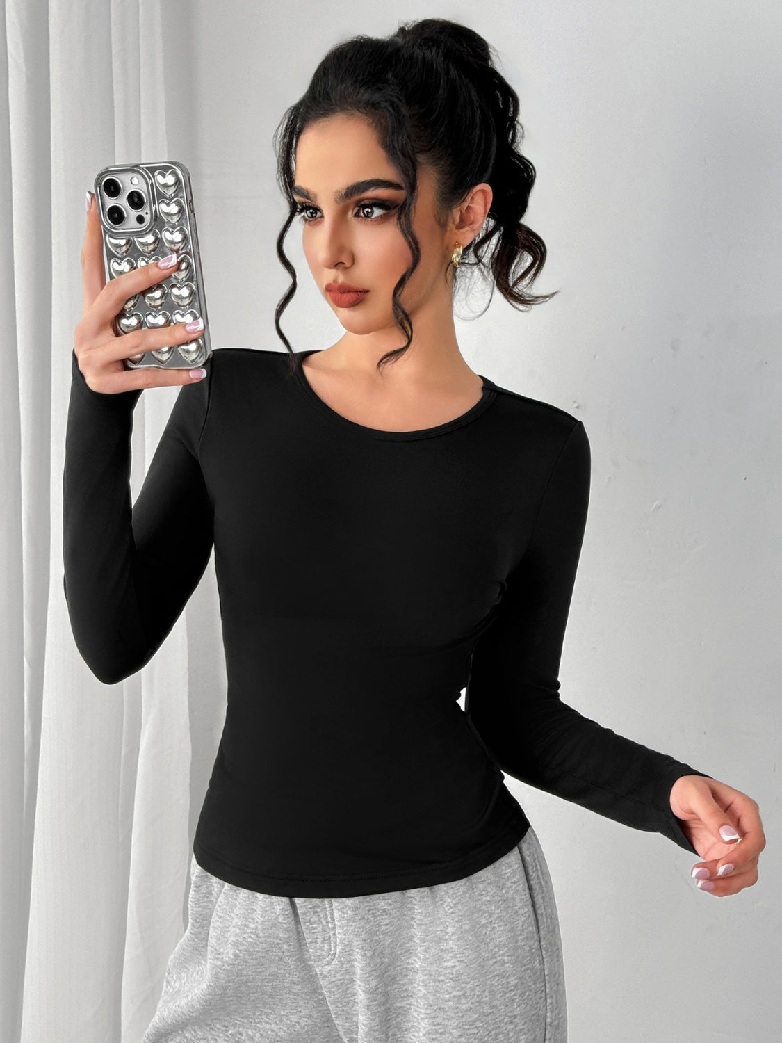 Round Neck Long Sleeve T-Shirt