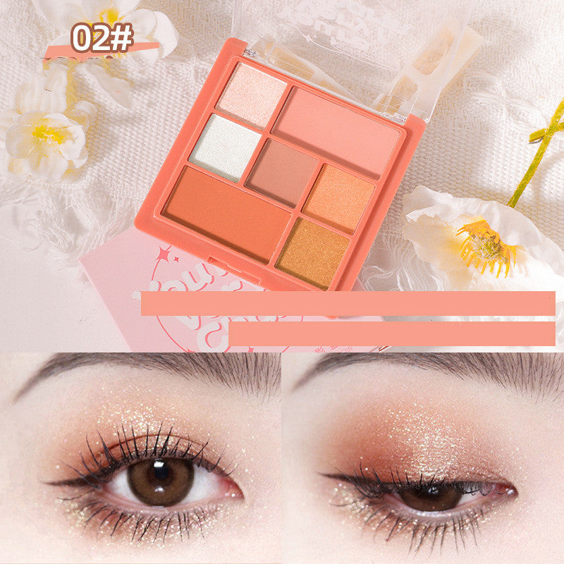 Seven Color Eye Shadow Plate Pearl Powder Sequins Beauty Makeup