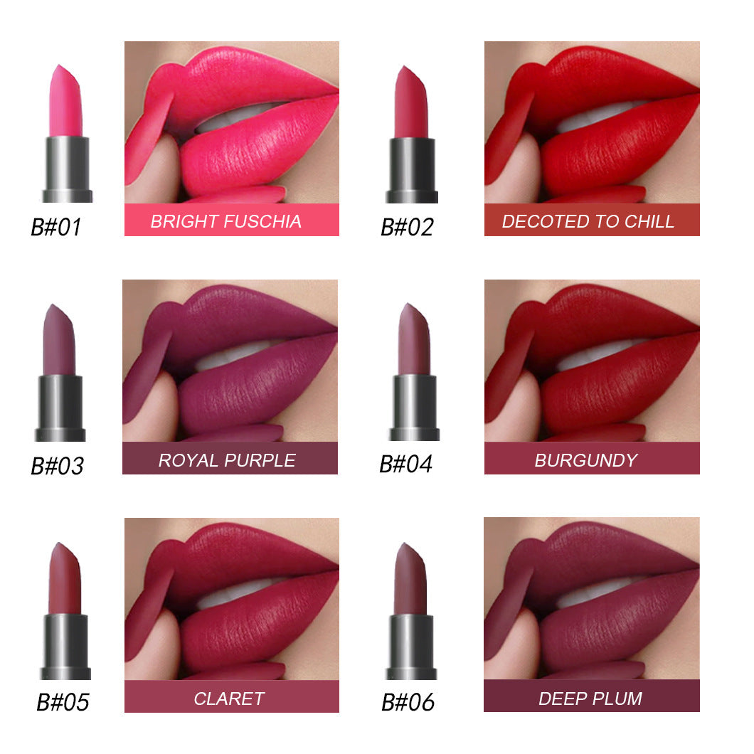 6 PCs Lipstick Kit Matte European And American Valentine's Day