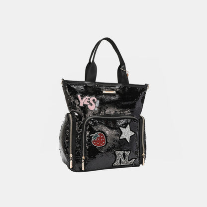 Nicole Lee USA Sequin Patch Tote