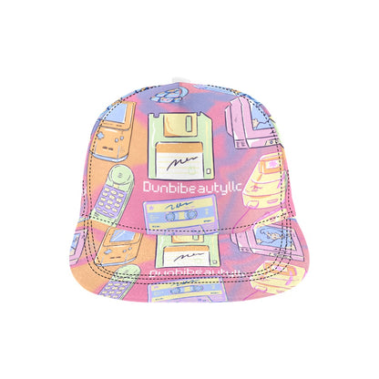 All Over Print Snapback Cap Kawaii, Retro, Anime, 90's Themed, Sherbet Colors, Pastel (Designed by Dunbi)