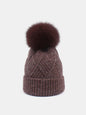 Thermal Knit Hat with Pompom