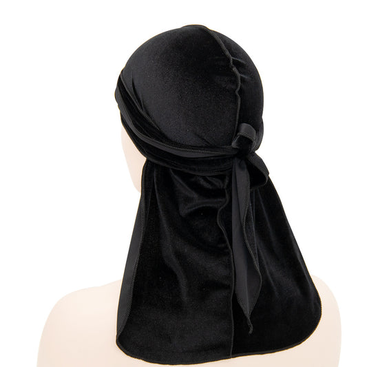 Men's Satin Durags Bandanna Turban Wigs Men Velvet Durag Headwear Headband Pirate Hat Spandex King's Durag Hair Accessories