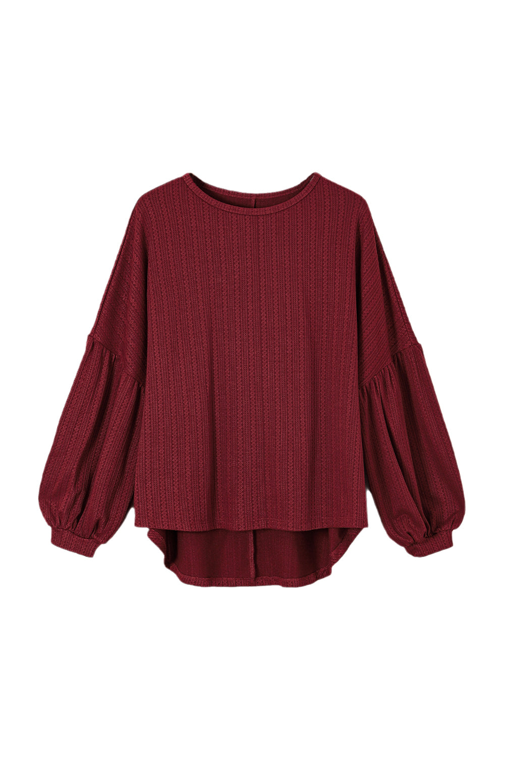 Red Dahlia Plus Size Balloon Sleeve Textured Knit Top