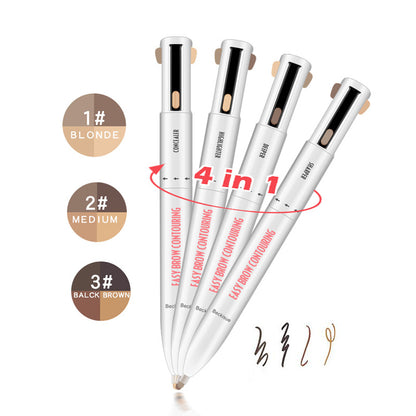 Popular Rotating Round Bead Eyebrow Pencil Four In One