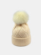 Thermal Knit Hat with Pompom