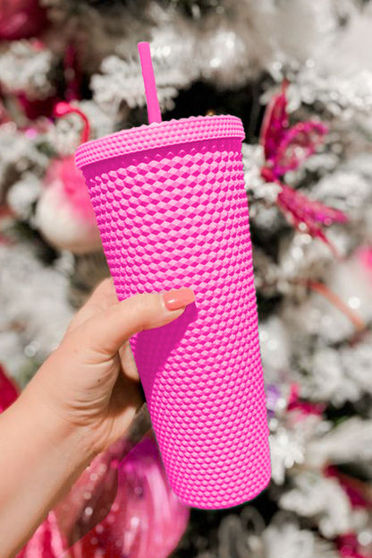 Red Reusable Matte Plastic Tumbler Cup