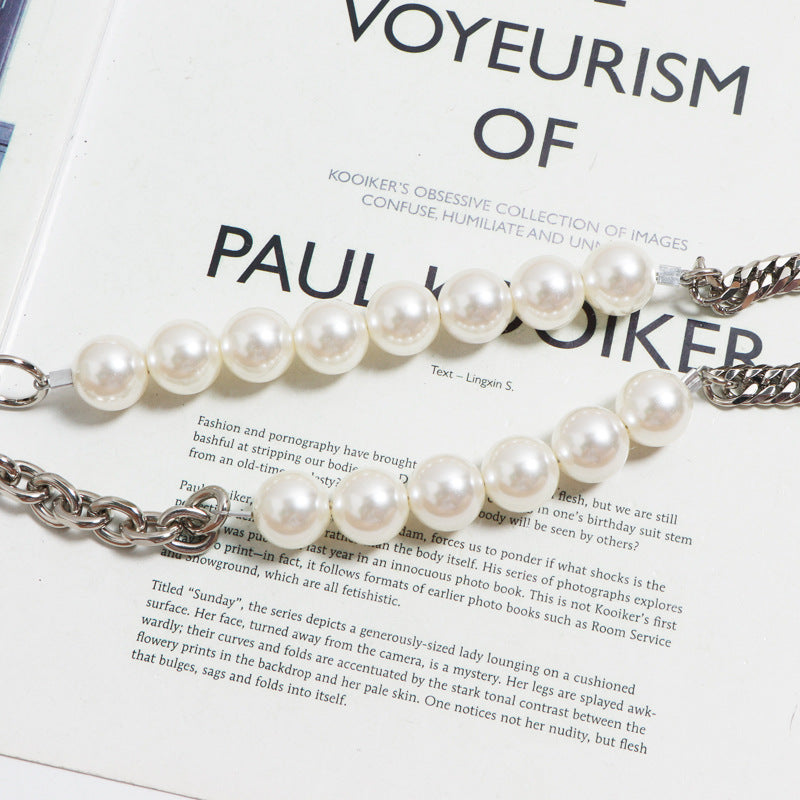 Adjustable Length Silver Color Pearl Lock Waist Chain Women