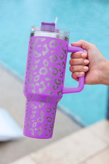 Purple Leopard Spotted 304 Stainless Double Insulated Cup 40oz