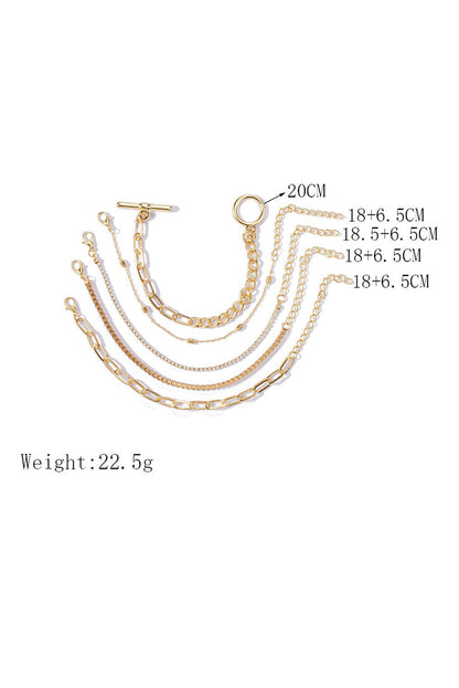 5pcs Golden Grace Bracelet Set