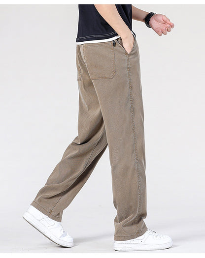 Jeans Men's Thin Straight Loose Men's Wide Leg Casual Long Pants