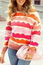 Boat Neck Long Sleeve Sweater