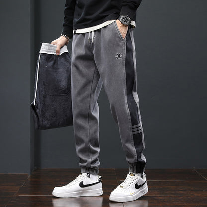 Fleece Lined Padded Warm Keeping Track Sweatpants Loose Casual Pants