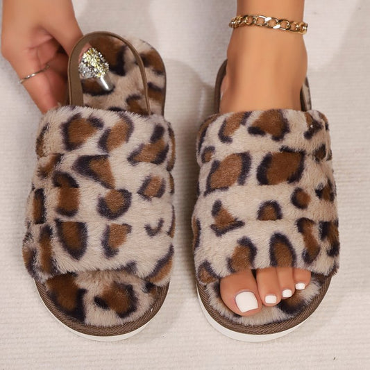 Leopard Open Toe Slippers