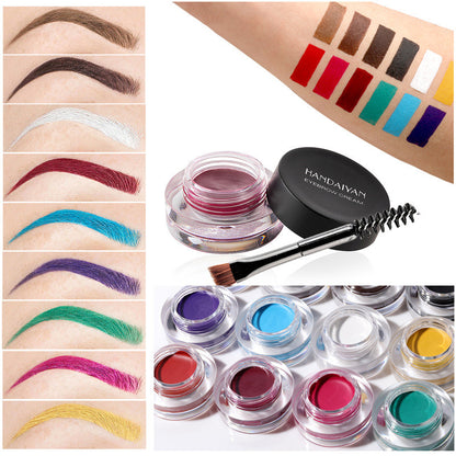 Red Green Blue Purple And Yellow Waterproof Eyebrow Dyeing Cream Multifunctional Painted Eyeliner