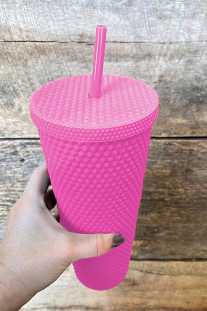 Red Reusable Matte Plastic Tumbler Cup