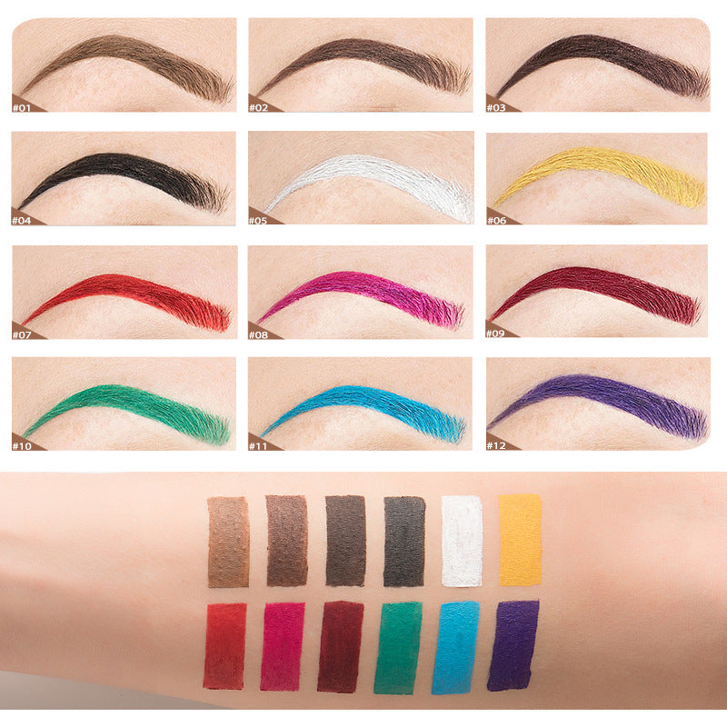 Red Green Blue Purple And Yellow Waterproof Eyebrow Dyeing Cream Multifunctional Painted Eyeliner