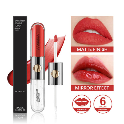 Double-headed Lip Lacquer Matte Waterproof Sweat-proof