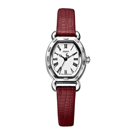 JULIUS Women's Wrist Watches Leather Band #Red (JA-544B)