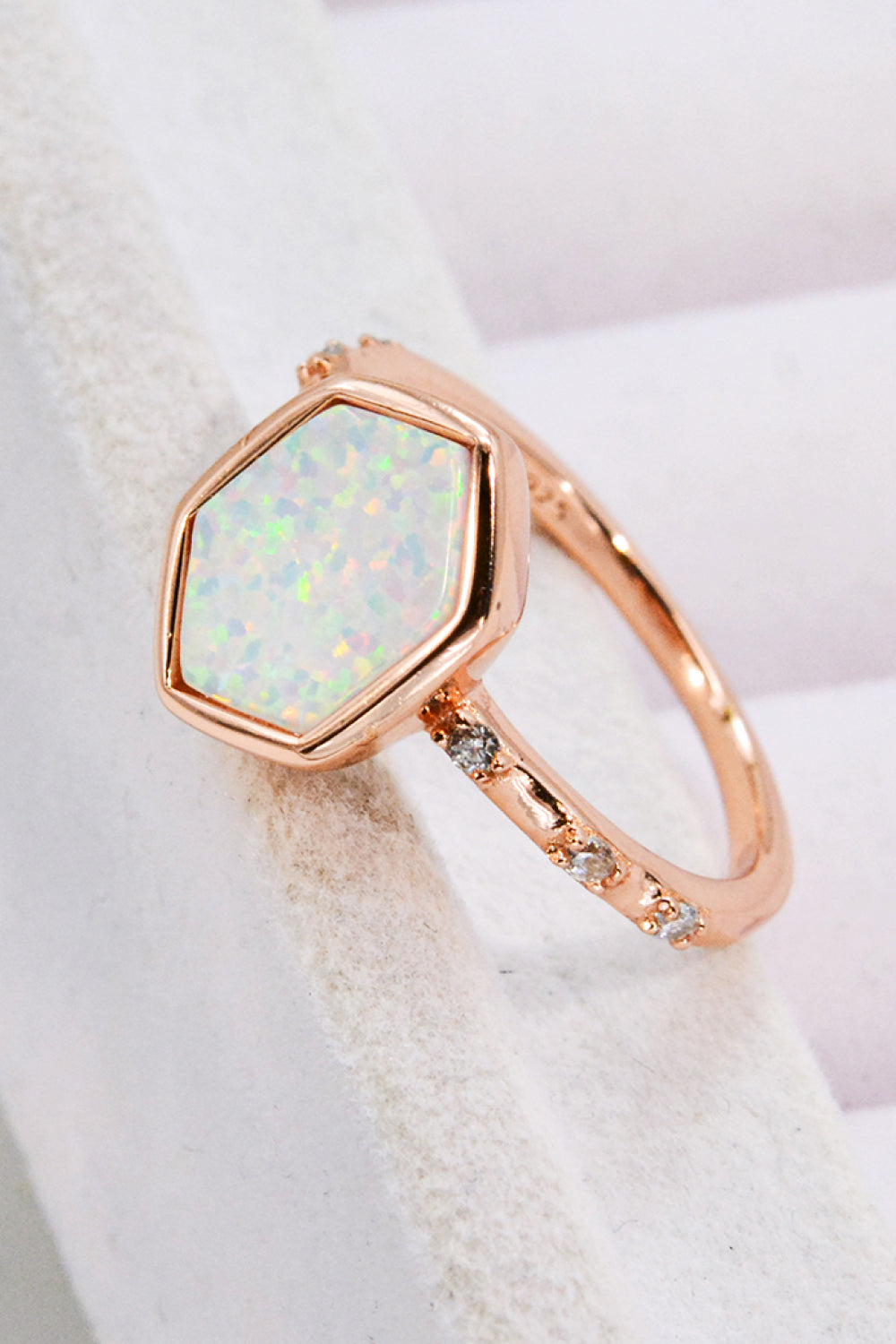 Opal Hexagon 925 Sterling Silver Ring