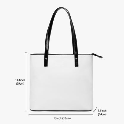 Double-Side Printing PU Tote Bag Vintage-Modern, Fashion Forward Men & Women, Charcoal Art Style, Geometric, Chic, Stylish, Avant Garde, Runway (Designed by Dunbi)