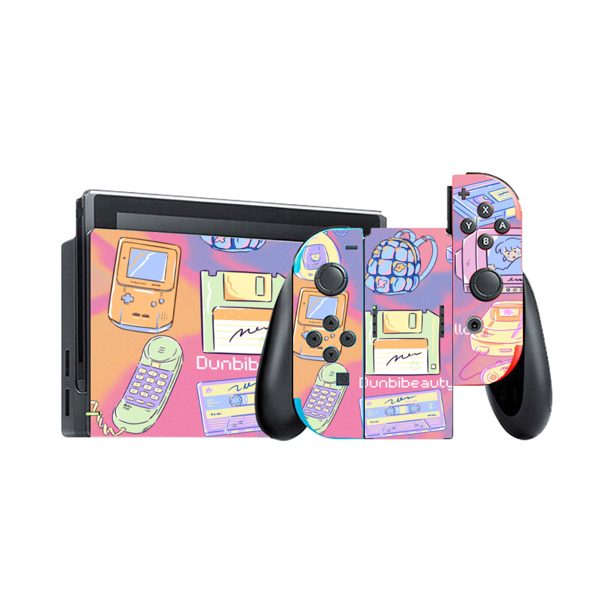 Nintendo Switch Game Console Stickers ｜PVC - Kawaii, Retro, Anime, 90's Themed, Sherbet Colors, Pastel (Designed by Dunbi)