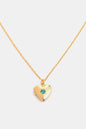 Zircon Heart Shape 14K Gold-Plated Pendant Necklace