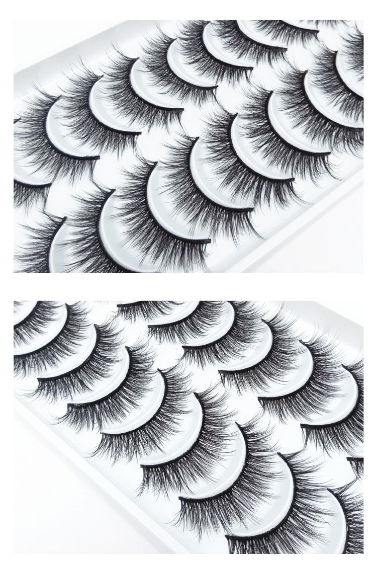 Women's Simple Three-dimensional Natural Ten Pairs Of False Eyelashes