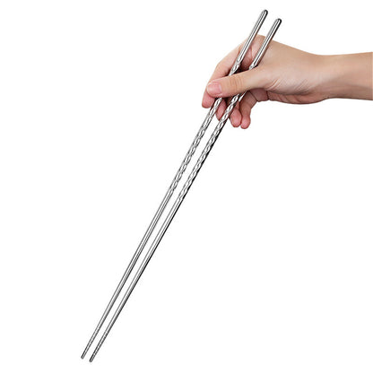 Stainless Steel Chopsticks Non-slip Screwed Healthy Light Weight Extra Long Frying Chopsticks Reusable Kitchen Tool Larnt