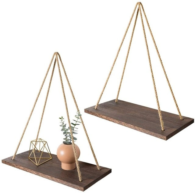 Wooden Rope Swing Wall Hanging Zendrop