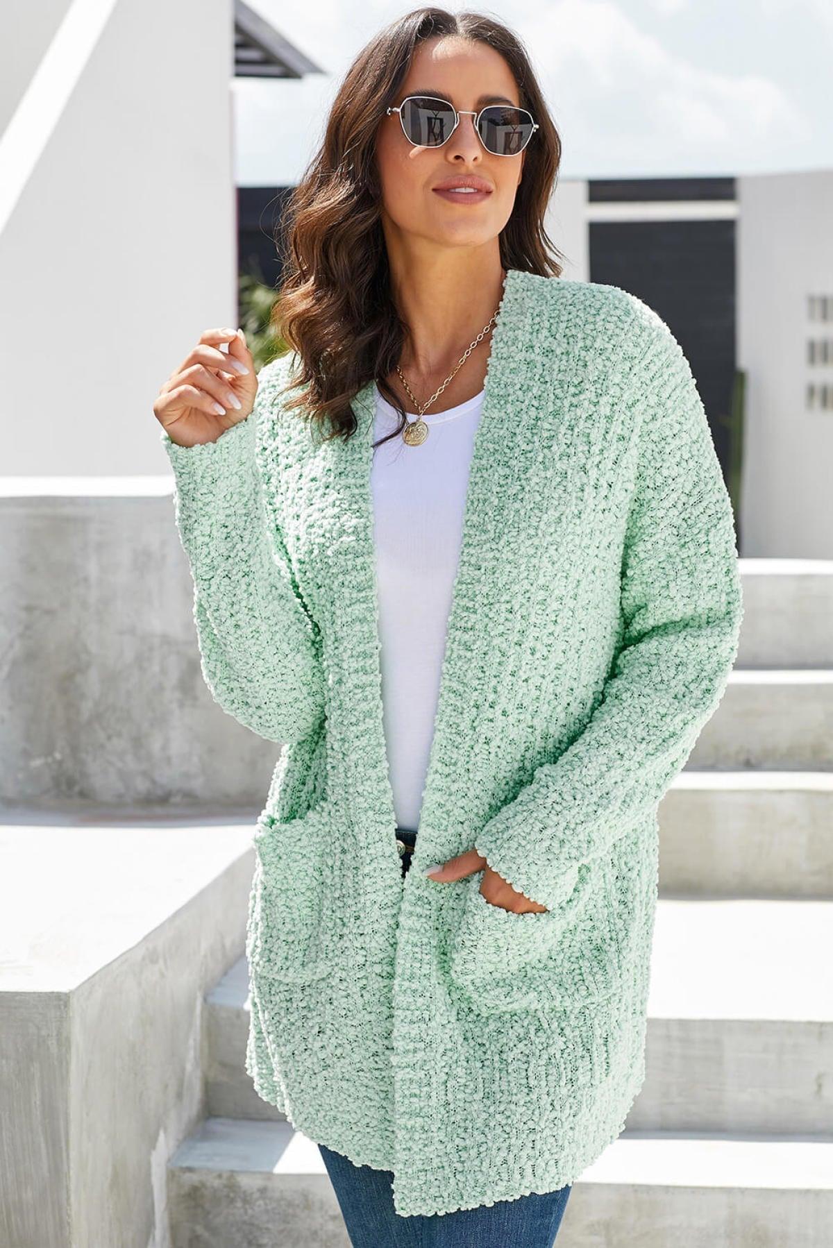 Pebble Beach Textured Cardigan Kiwidrop