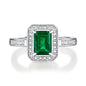 Green 925 Sterling Silver Octagon-Shaped Adjustable Rings