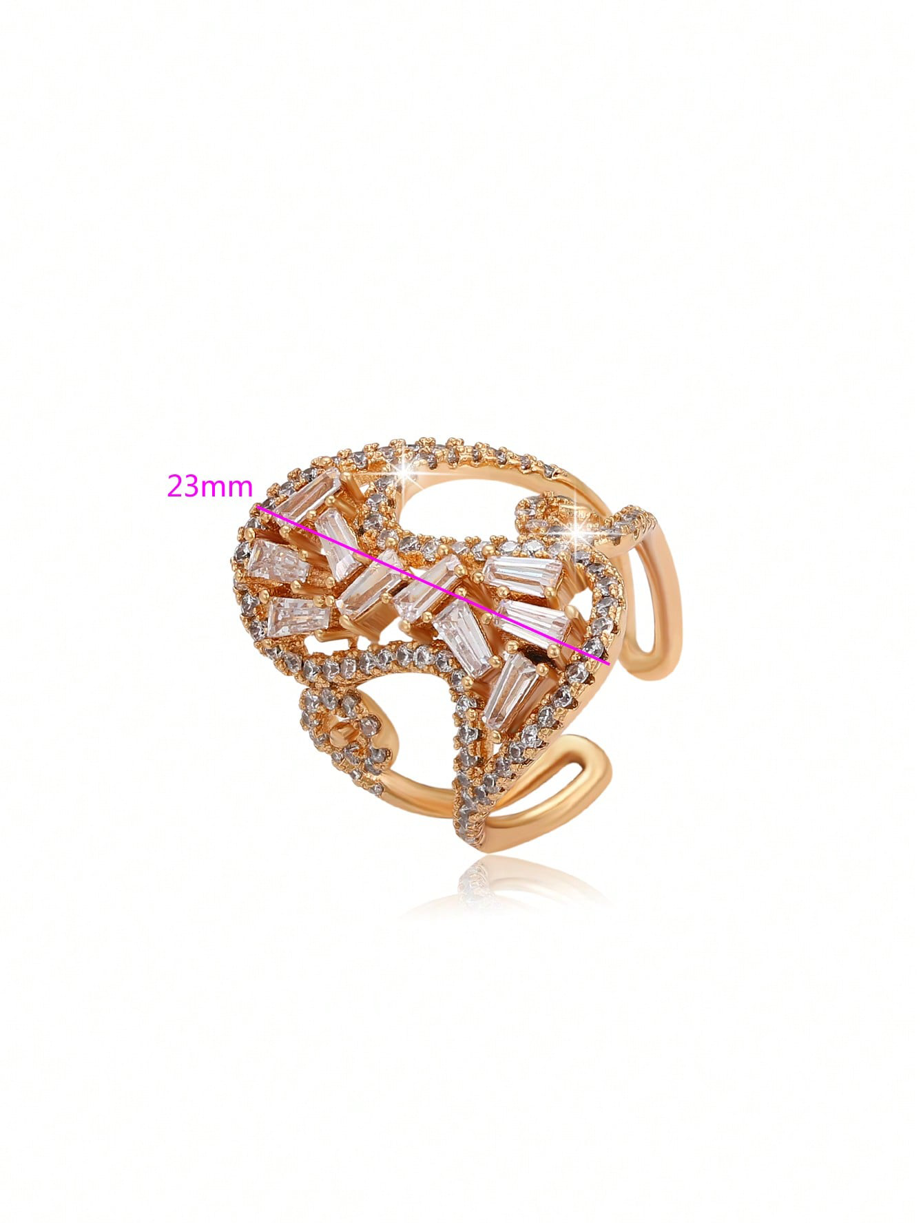 A fashion trend vintage plated 18K gold simple design sense ring ladies daily date temperament fashion dinner wear