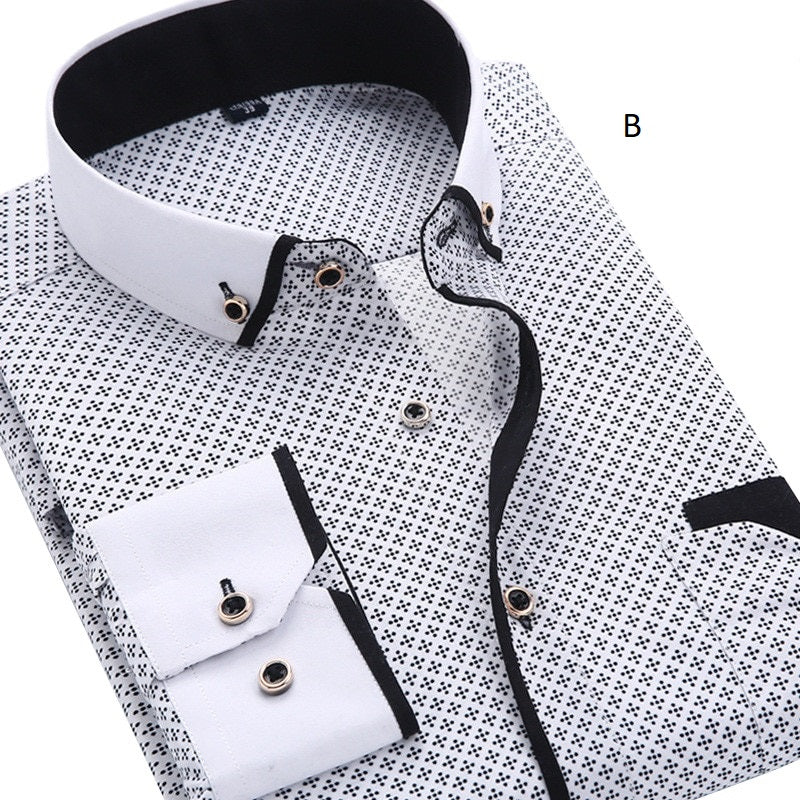 Men Fashion Casual Long Sleeved Printed shirt Zendrop