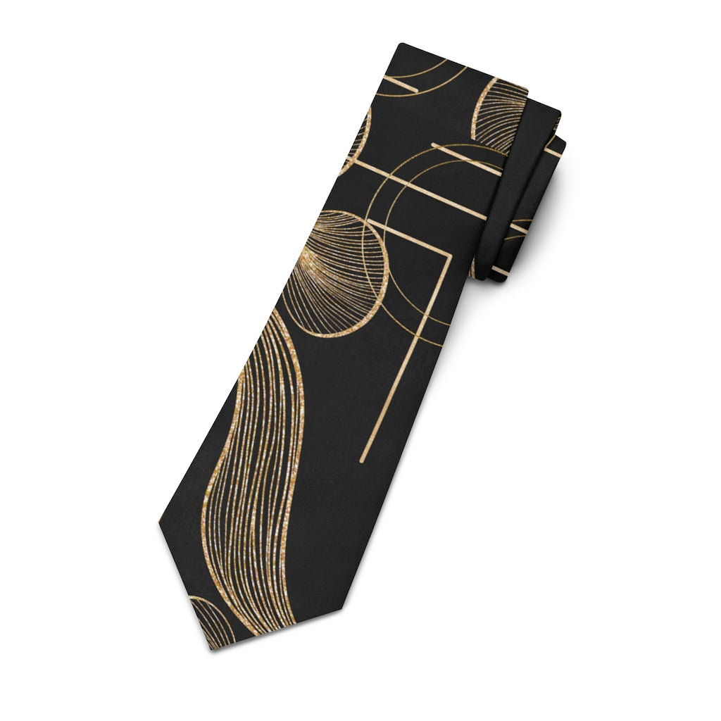 Men's Black Throwback Necktie Printify