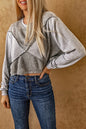 Exposed Seam Round Neck Cropped Top