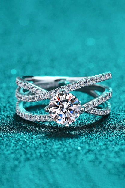 1 Carat Moissanite Crisscross Ring - DunbiBeauty, LLC