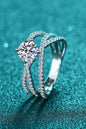 1 Carat Moissanite Crisscross Ring - DunbiBeauty, LLC