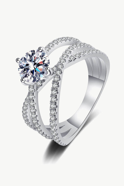 1 Carat Moissanite Crisscross Ring - DunbiBeauty, LLC