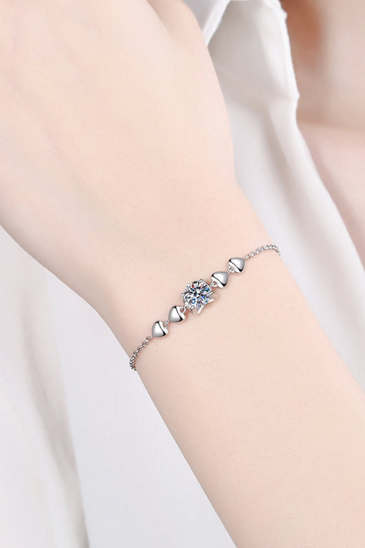 1 Carat Moissanite Heart Bracelet - DunbiBeauty, LLC