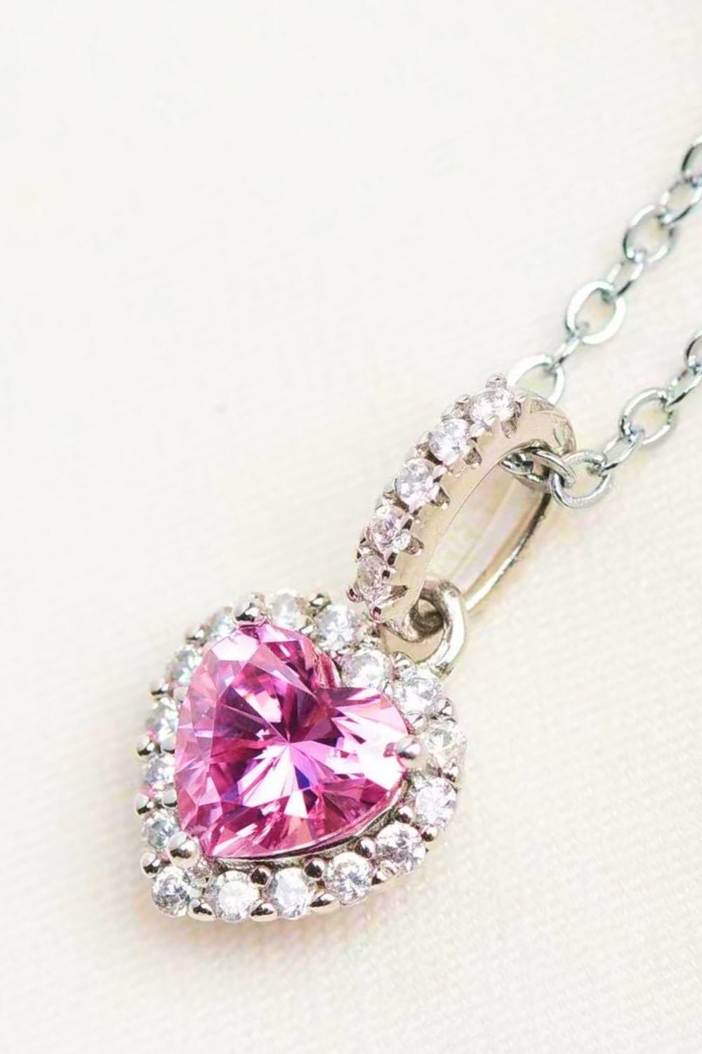 1 Carat Moissanite Heart Pendant Necklace - DunbiBeauty, LLC