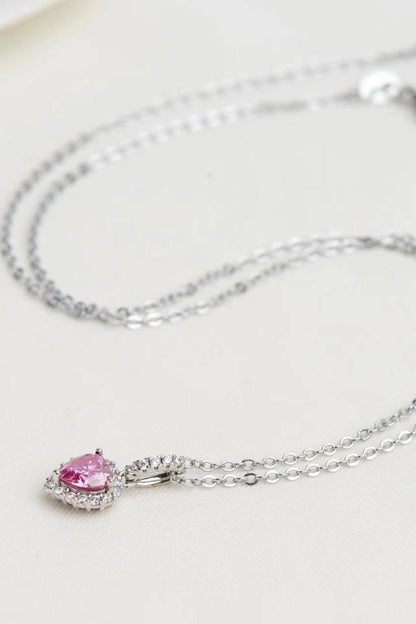 1 Carat Moissanite Heart Pendant Necklace - DunbiBeauty, LLC