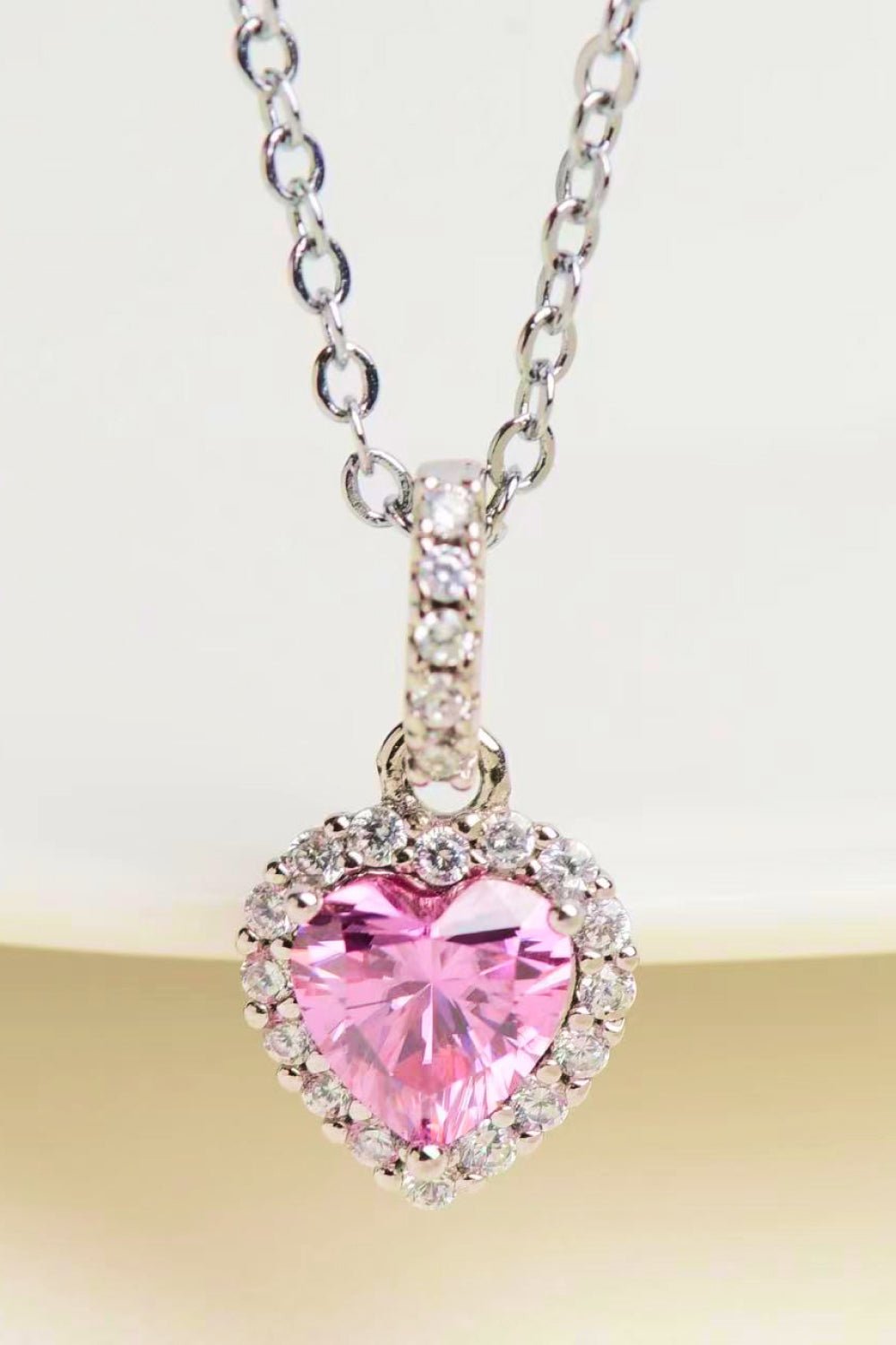 1 Carat Moissanite Heart Pendant Necklace - DunbiBeauty, LLC