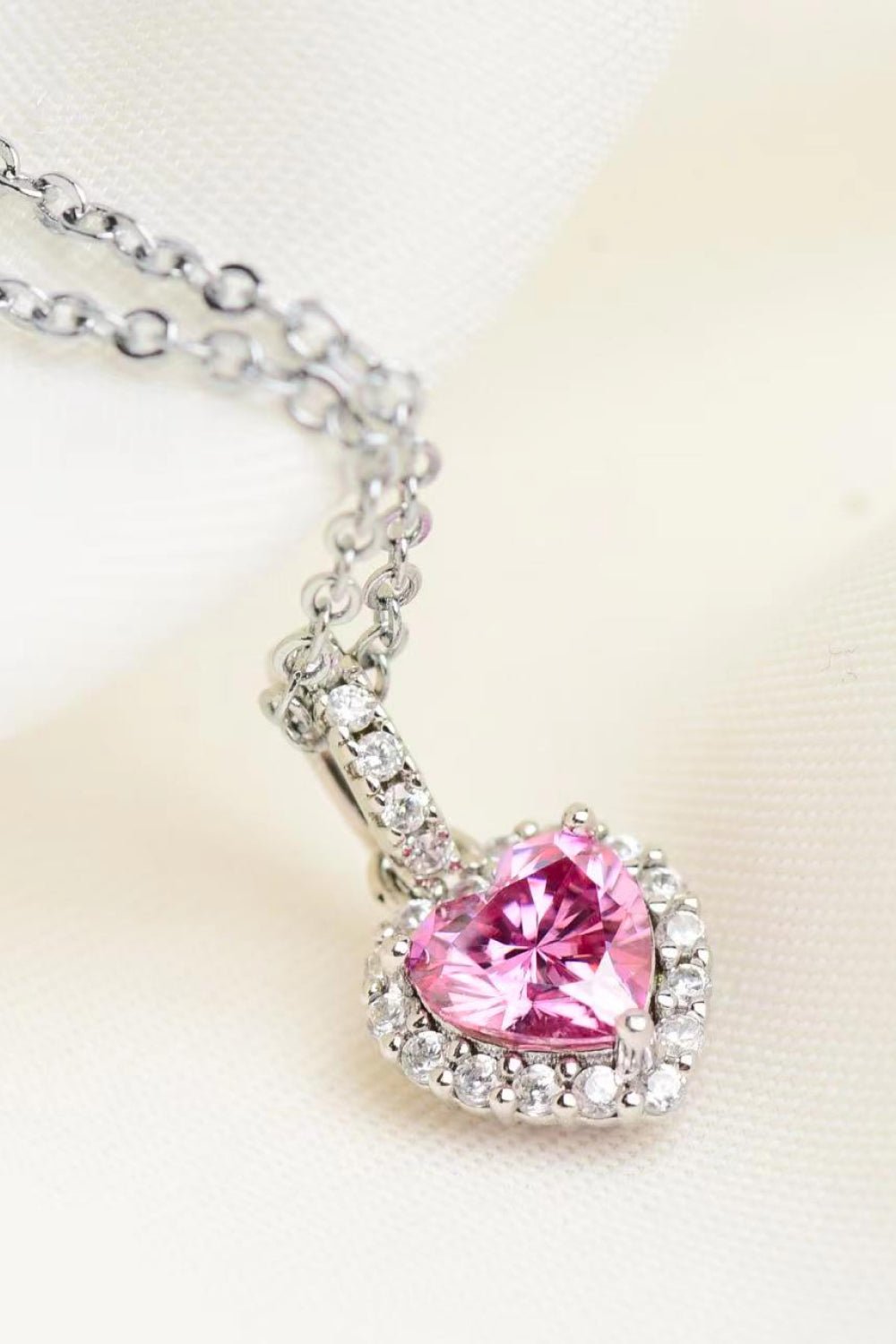 1 Carat Moissanite Heart Pendant Necklace - DunbiBeauty, LLC