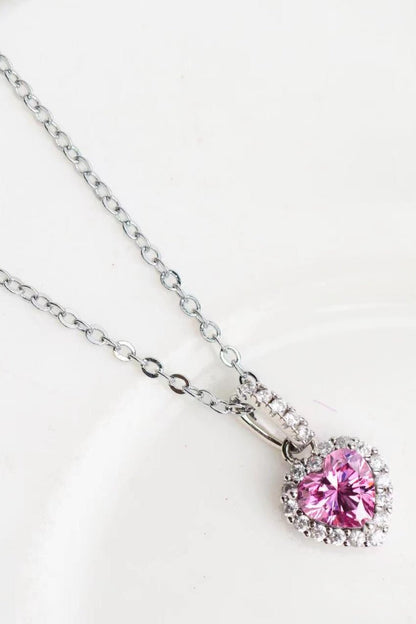 1 Carat Moissanite Heart Pendant Necklace - DunbiBeauty, LLC